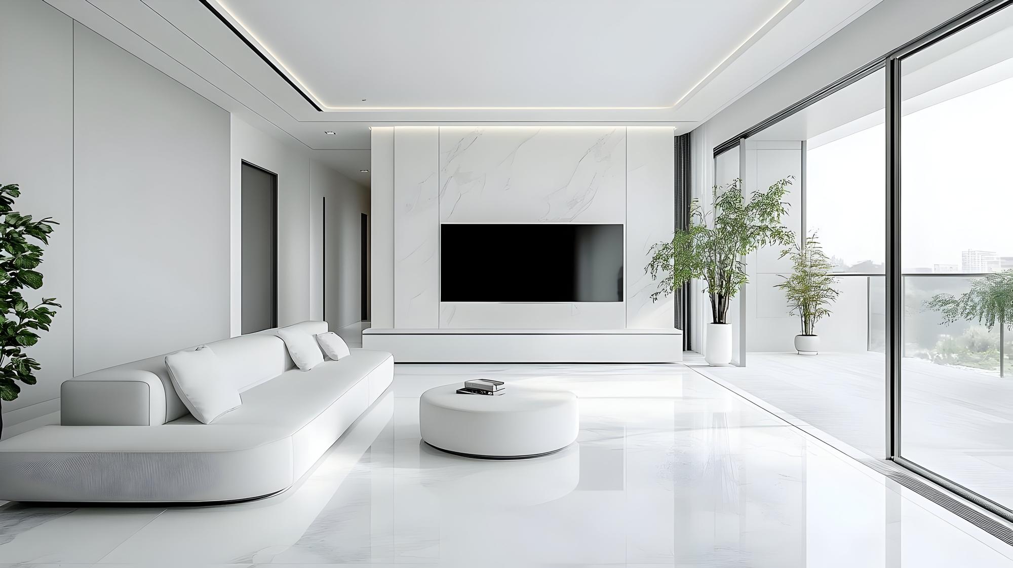 Interior living luminos cu finisaje premium